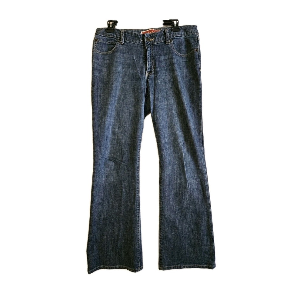 GAP Jeans Women 12R Blue Curvy Flare Mid Rise Medium Wash Denim Classic Boho